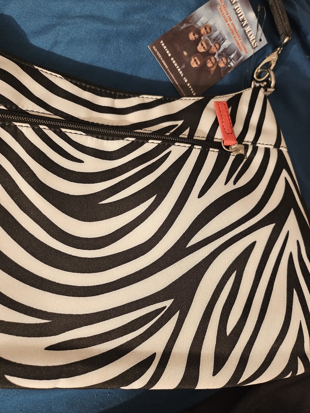 New Gun Tote'n Mamas Zebra Concealed Carry Microfiber Hobo Purse Holster - Picture 3 of 13